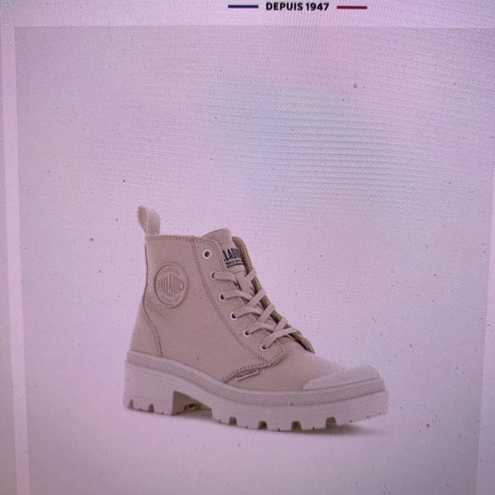 Palladium Women's Lace Up Beige Boots